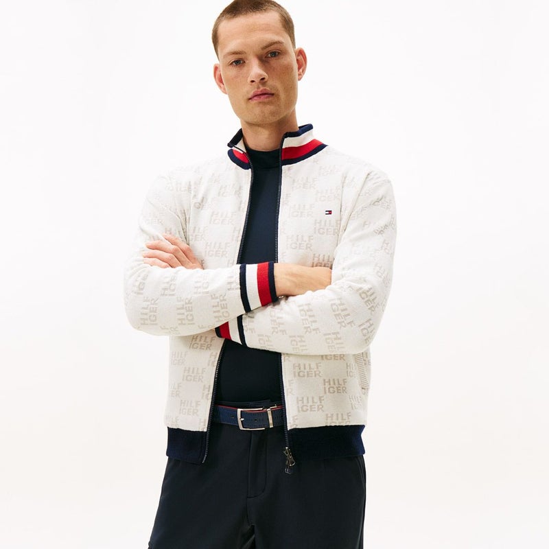 トミー ヒルフィガー ゴルフ Tommy Hilfiger Golf メンズ メンズ ロゴジャガードニット リバーシブルジャケット THMA574 詳細35