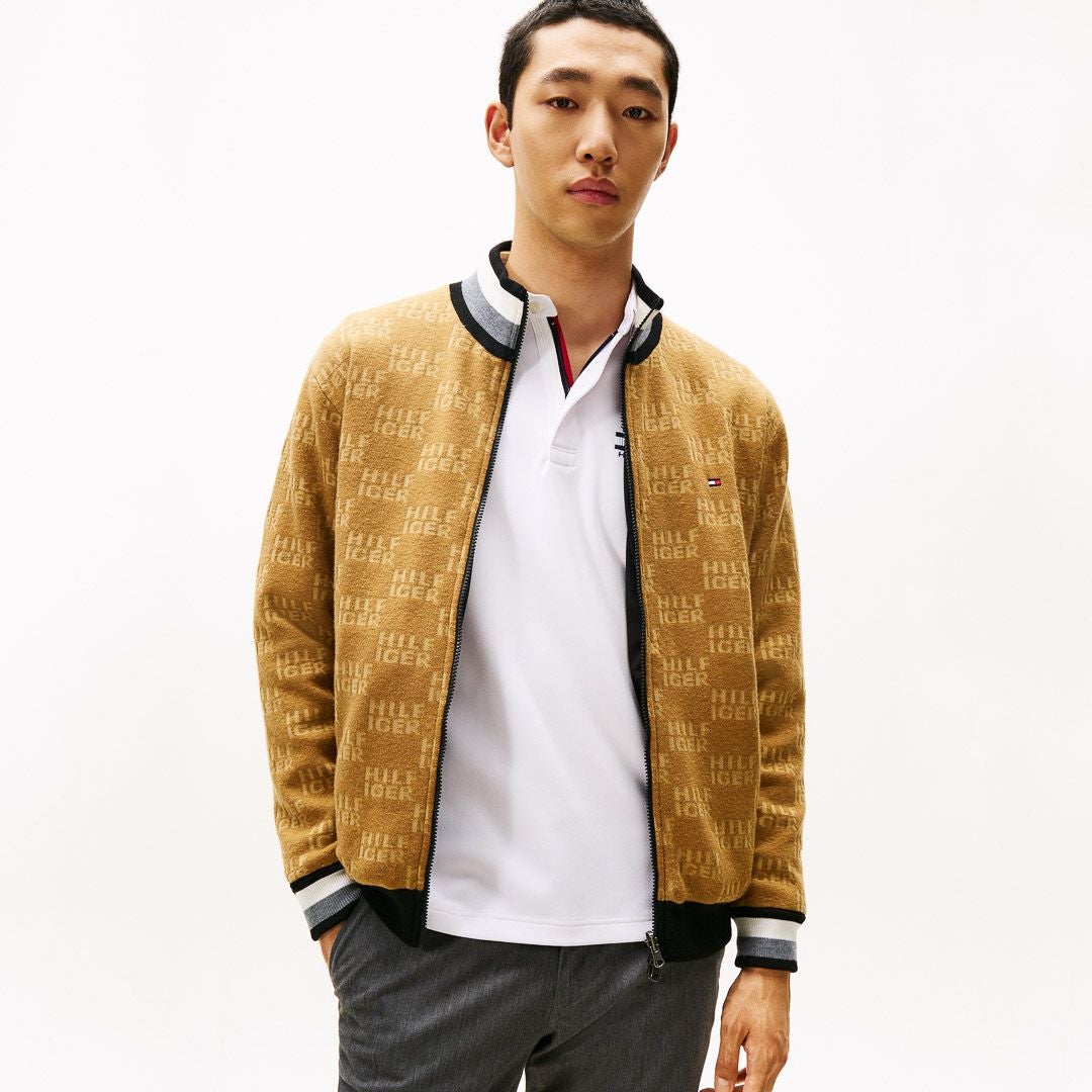 30％OFF】[トミーヒルフィガー]メンズ ロゴジャガードニット