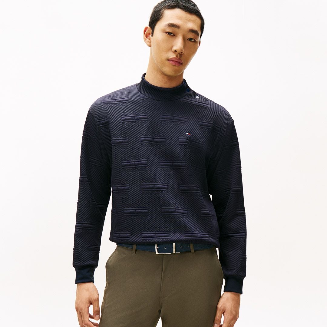 トミー ヒルフィガー ゴルフ Tommy Hilfiger Golf メンズ メンズ ジャガードキルト モックネックスウェット THMA575 詳細23