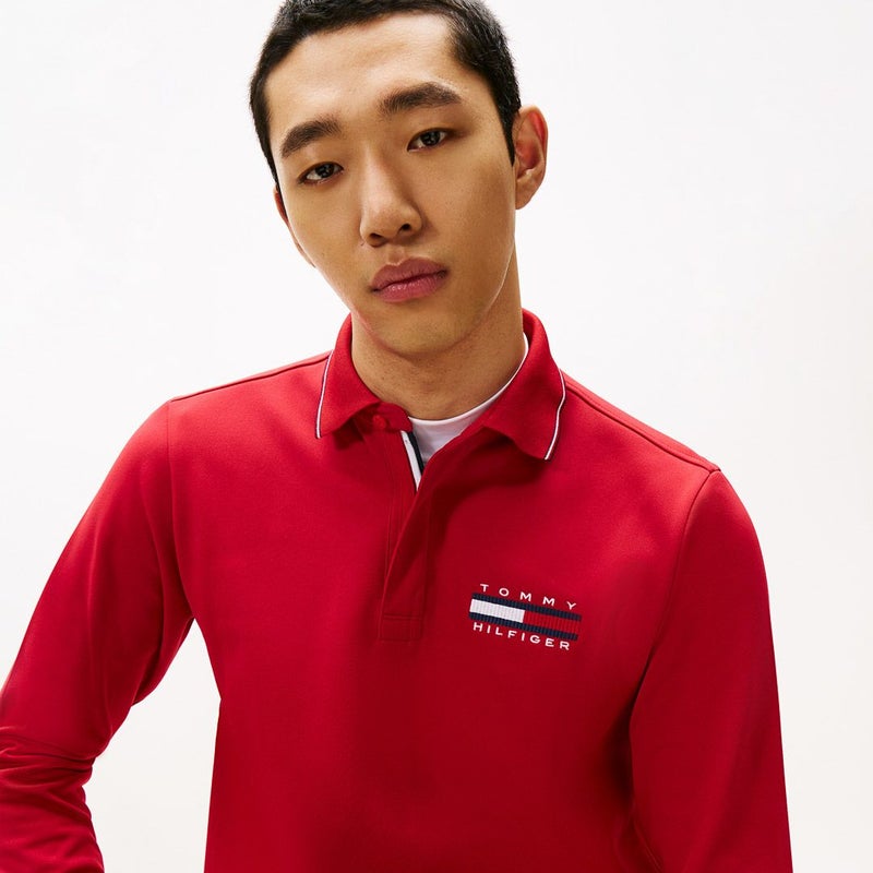 トミー ヒルフィガー ゴルフ Tommy Hilfiger Golf メンズ メンズ 台衿付き 長袖ジップアップポロシャツ THMA580 詳細30