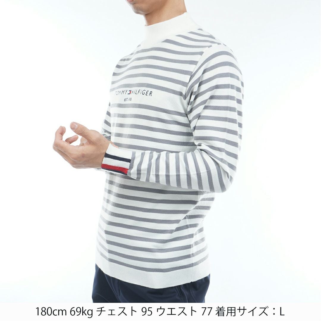 30％OFF】[トミーヒルフィガー]メンズ ボーダー ハイネックニット