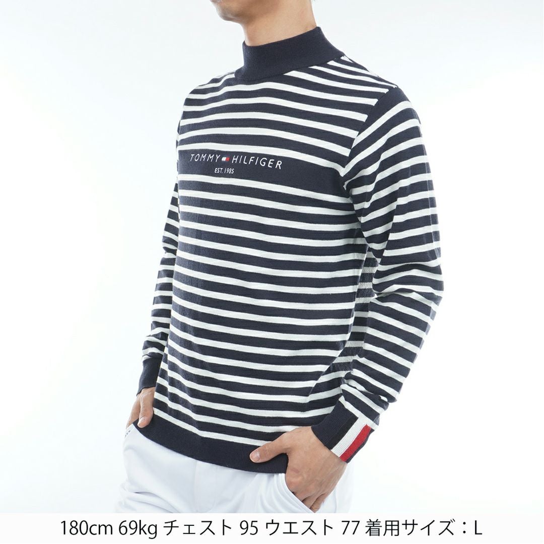 30％OFF】[トミーヒルフィガー]メンズ ボーダー ハイネックニット