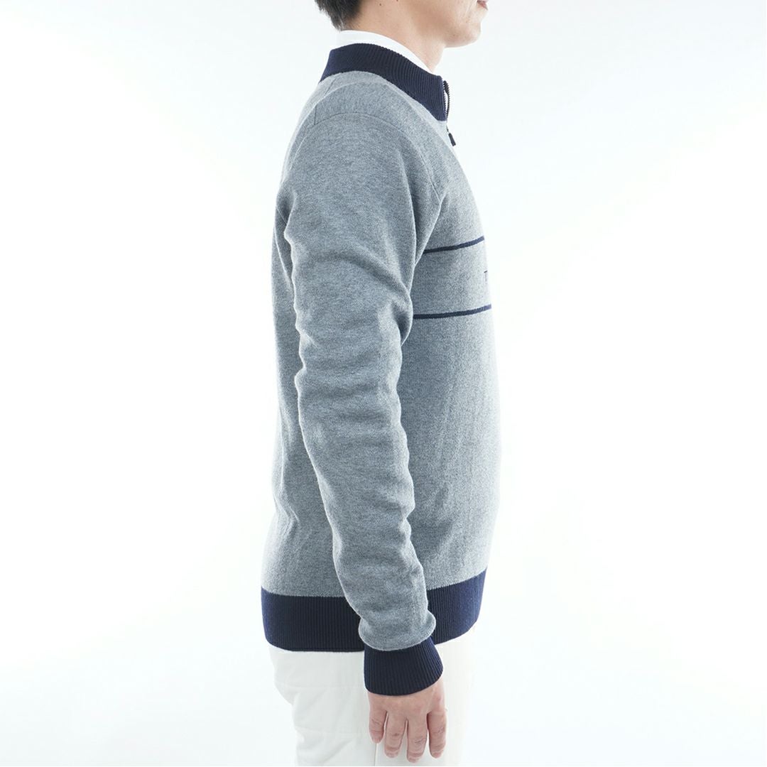 トミー ヒルフィガー ゴルフ Tommy Hilfiger Golf メンズ メンズ フロントロゴ　ハーフZIPモックネックニット THMA587 詳細8