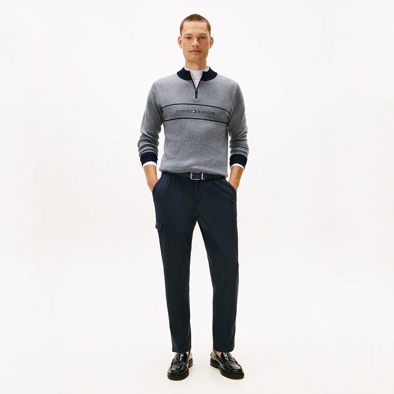 トミー ヒルフィガー ゴルフ Tommy Hilfiger Golf メンズ メンズ フロントロゴ　ハーフZIPモックネックニット THMA587 詳細21