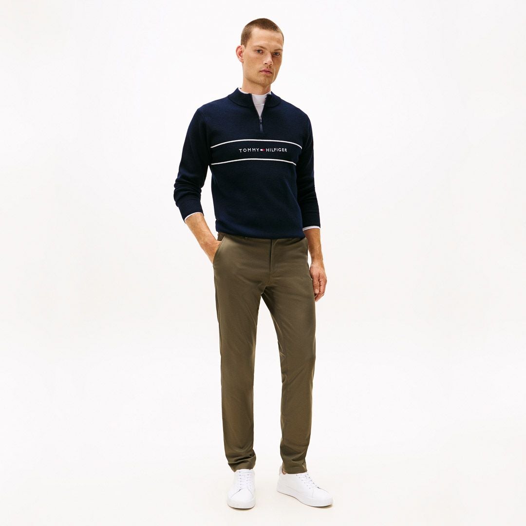 トミー ヒルフィガー ゴルフ Tommy Hilfiger Golf メンズ メンズ フロントロゴ　ハーフZIPモックネックニット THMA587 詳細29