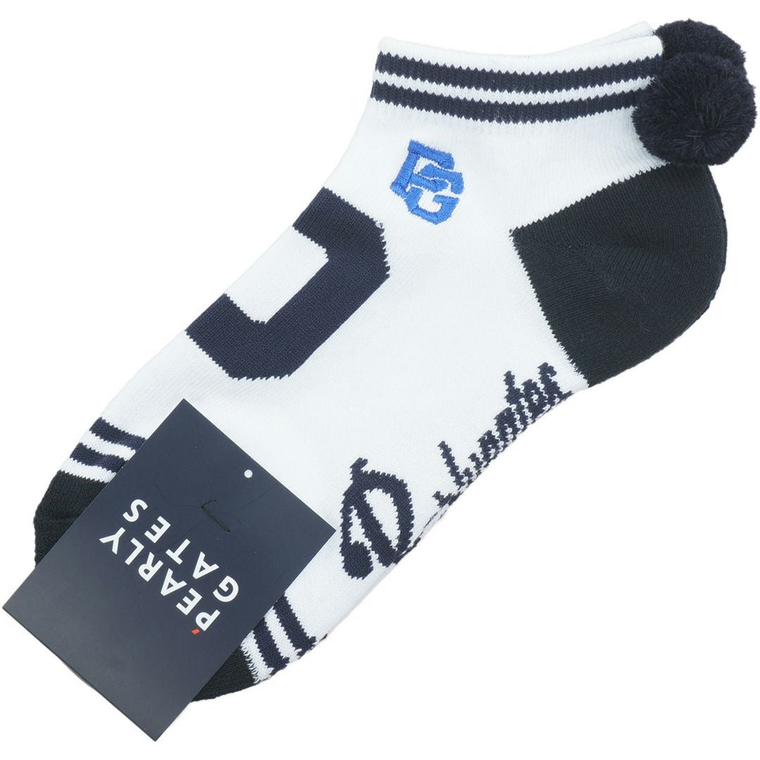 パーリーゲイツ PEARLY GATES レディース Pロゴ梵天付きアンクルソックス (LADIES) PAMG59UF 詳細1