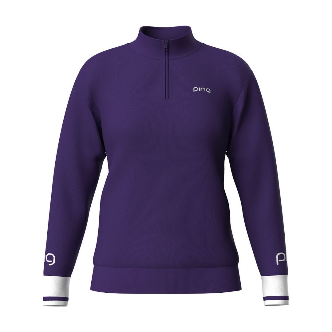 ピン アパレル PING APPAREL レディース 【PING APPAREL】ハーフジップ袖ロゴジャカードニット ＜LADIES LINE＞ (LADIES) PILA55J 詳細4