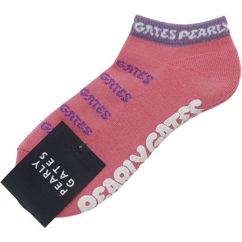 パーリーゲイツ PEARLY GATES レディース ロゴボーダーアンクルソックス PAMG5BZF ローズピンク