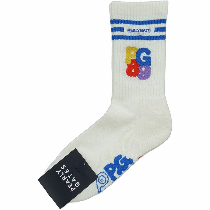 パーリーゲイツ PEARLY GATES レディース ラインミドルソックス PAMG5C3F ホワイト