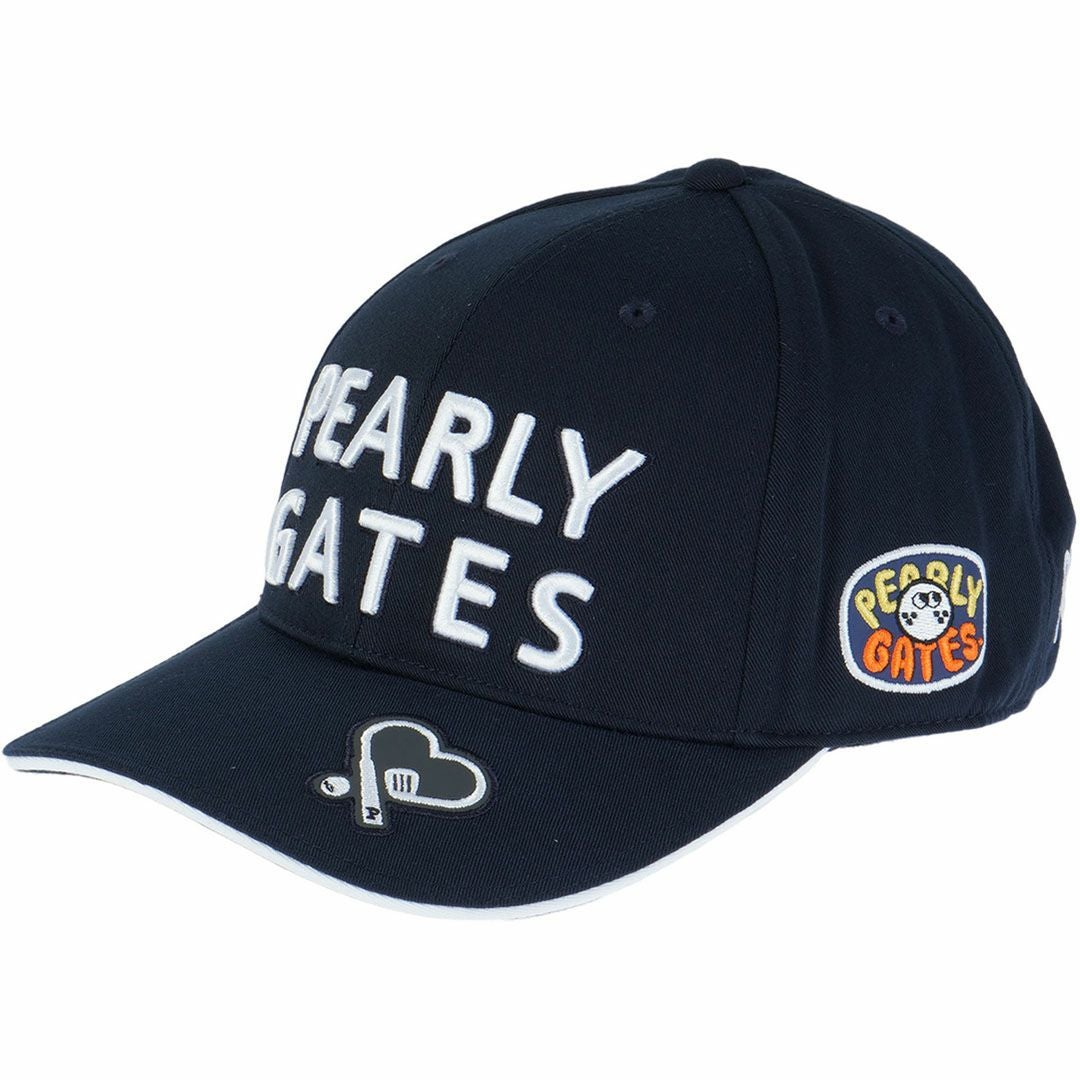 パーリーゲイツ PEARLY GATES メンズ レディース ユニセックス 2段ロゴリサイクルツイルBASICキャップ PAMG5CEF ネイビー