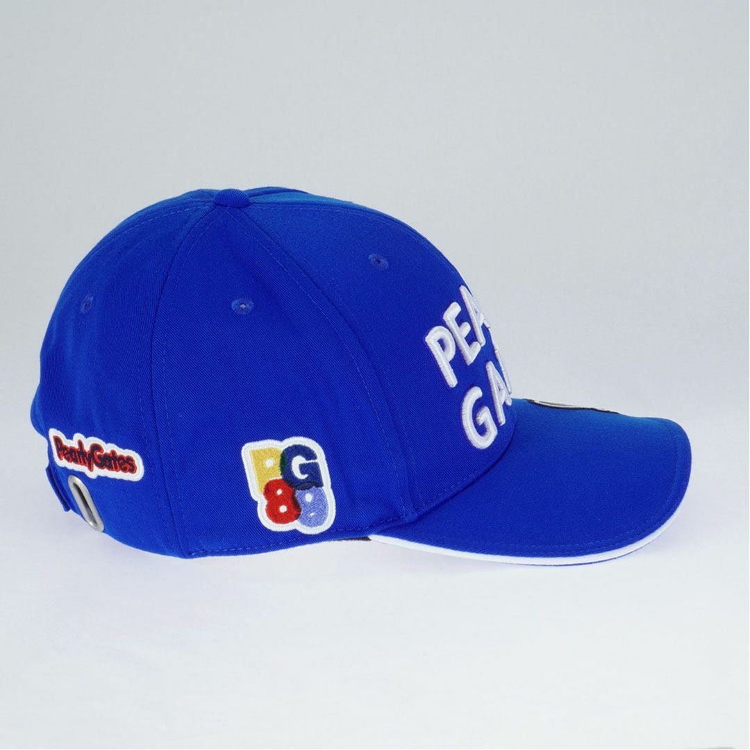 パーリーゲイツ PEARLY GATES メンズ レディース ユニセックス 2段ロゴリサイクルツイルBASICキャップ PAMG5CEF ブルー