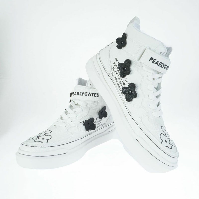 パーリーゲイツ PEARLY GATES メンズ ロゴ×花柄ハイカットシューズ 053-5292101 パールホワイト