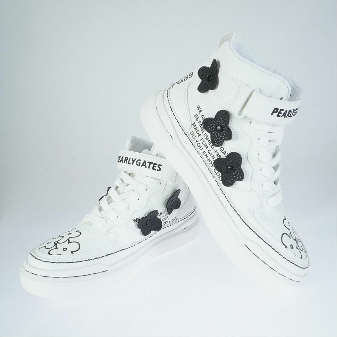 パーリーゲイツ PEARLY GATES レディース ロゴ×花柄ハイカットシューズ 053-5292102 パールホワイト