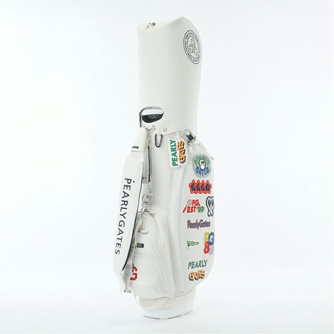 パーリーゲイツ PEARLY GATES ロゴワッペンスタンド式キャディバッグ PAMG5B2F ホワイト