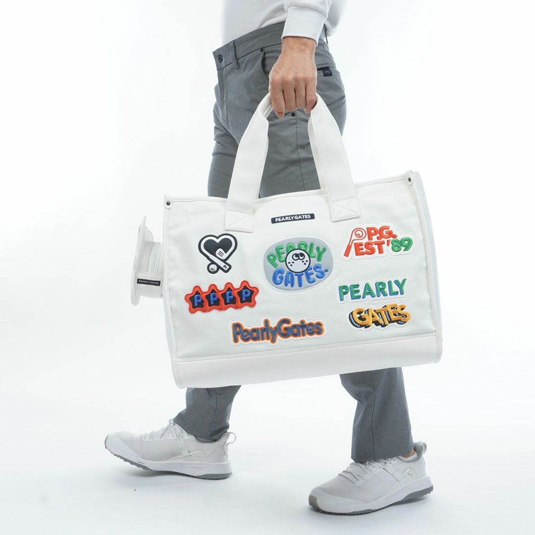 パーリーゲイツ PEARLY GATES ロゴワッペンロッカーバッグ PAMG5B3F ホワイト