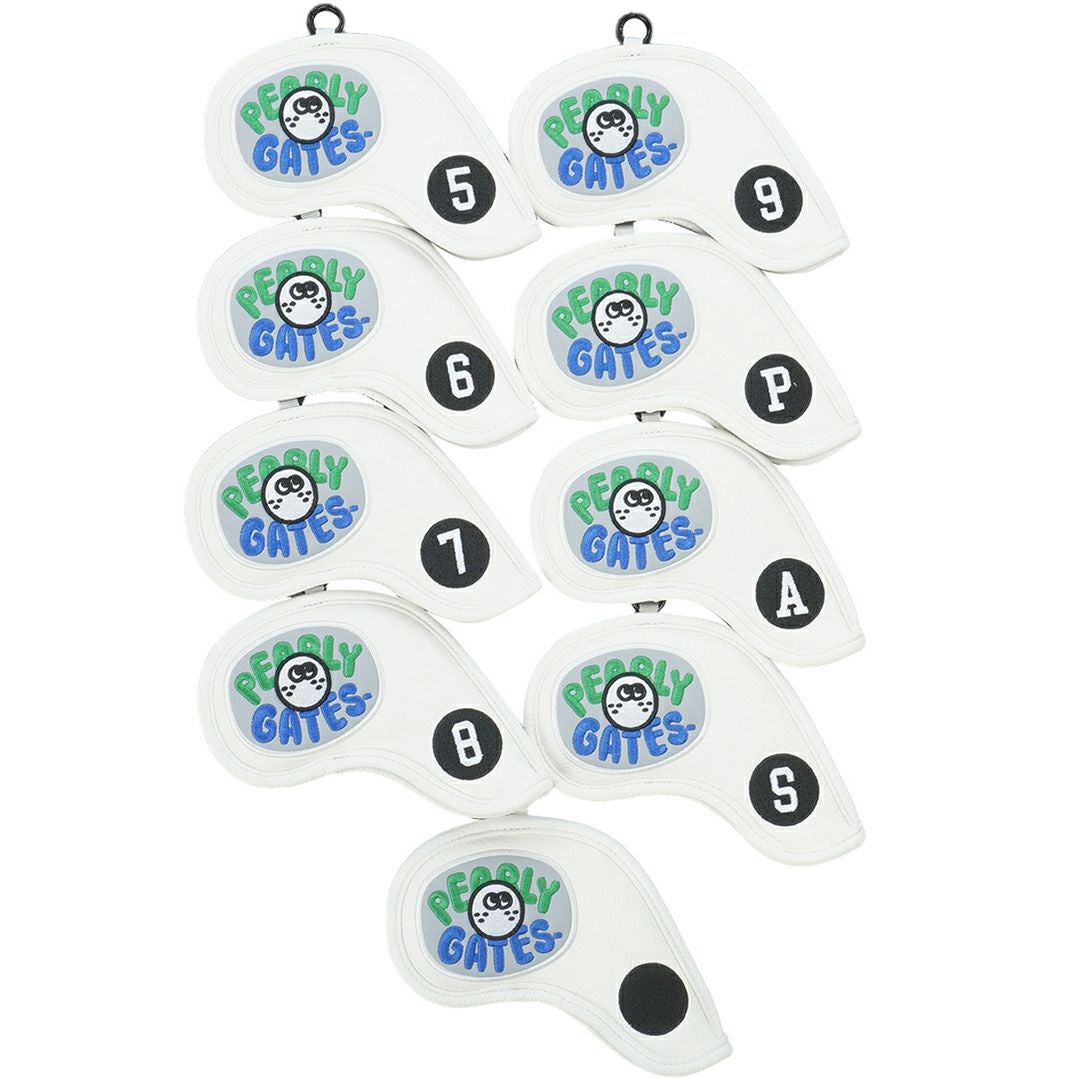 パーリーゲイツ PEARLY GATES ロゴワッペンアイアン用ヘッドカバーセット PAMG5BHF ホワイト