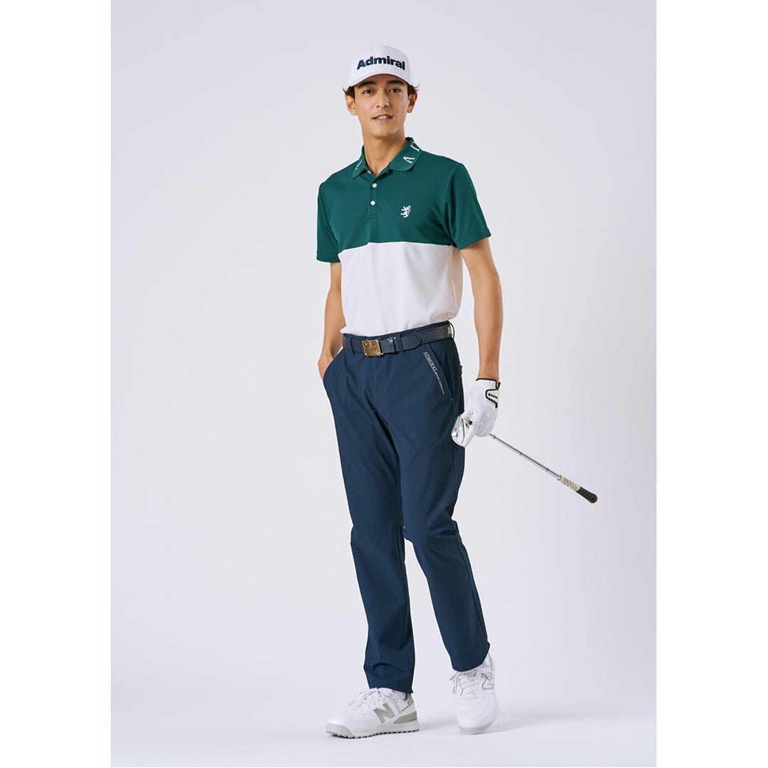 Admiral GOLF ユニセックス メンズ ベルト ネイビー モデル着用3