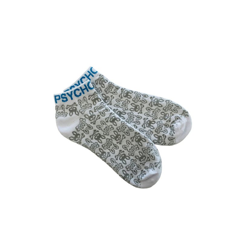 Psycho Bunny ユニセックス メンズ アンクル丈ソックス 靴下 ホワイト