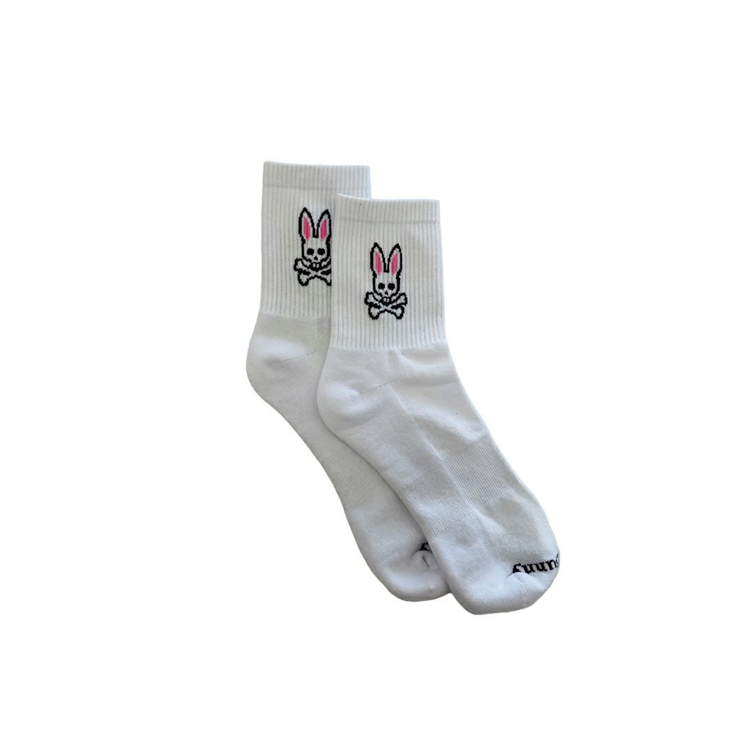 Psycho Bunny ユニセックス メンズ ソックス 靴下 ホワイト