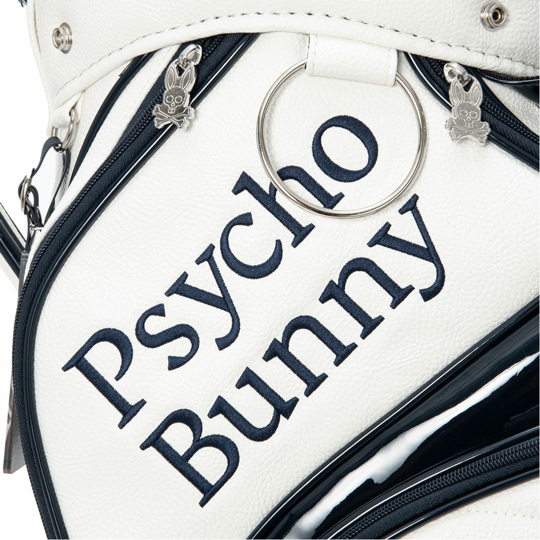 PSYCHO BUNNY キャディバッグ ホワイト/イエロー サイコバニー（Psycho Bunny）（メンズ）ゴルフ キャディバッグ カート