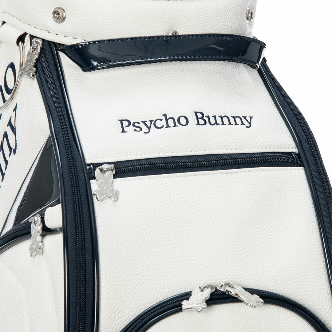 【新品未使用】Psycho Bunny キャディバッグ ホワイト サイコバニー（Psycho Bunny）（メンズ）ゴルフ キャディバッグ カート