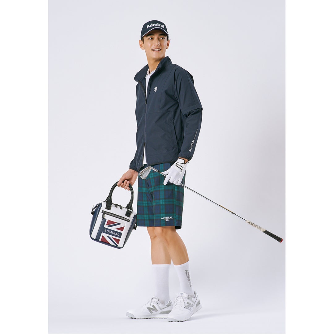 アドミラルゴルフ Admiral GOLF メンズ 2WAY ウィンドジャケット ADMA601 モデル着用