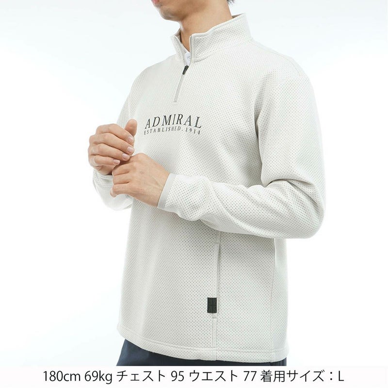 Admiral GOLF アドミラルゴルフ メンズ ゴルフウェア 長袖 ニット トレーナー ADMA602 アイボリー 詳細1