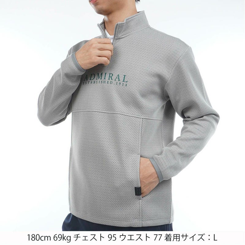Admiral GOLF アドミラルゴルフ メンズ ゴルフウェア 長袖 ニット トレーナー ADMA602 グレー 詳細1