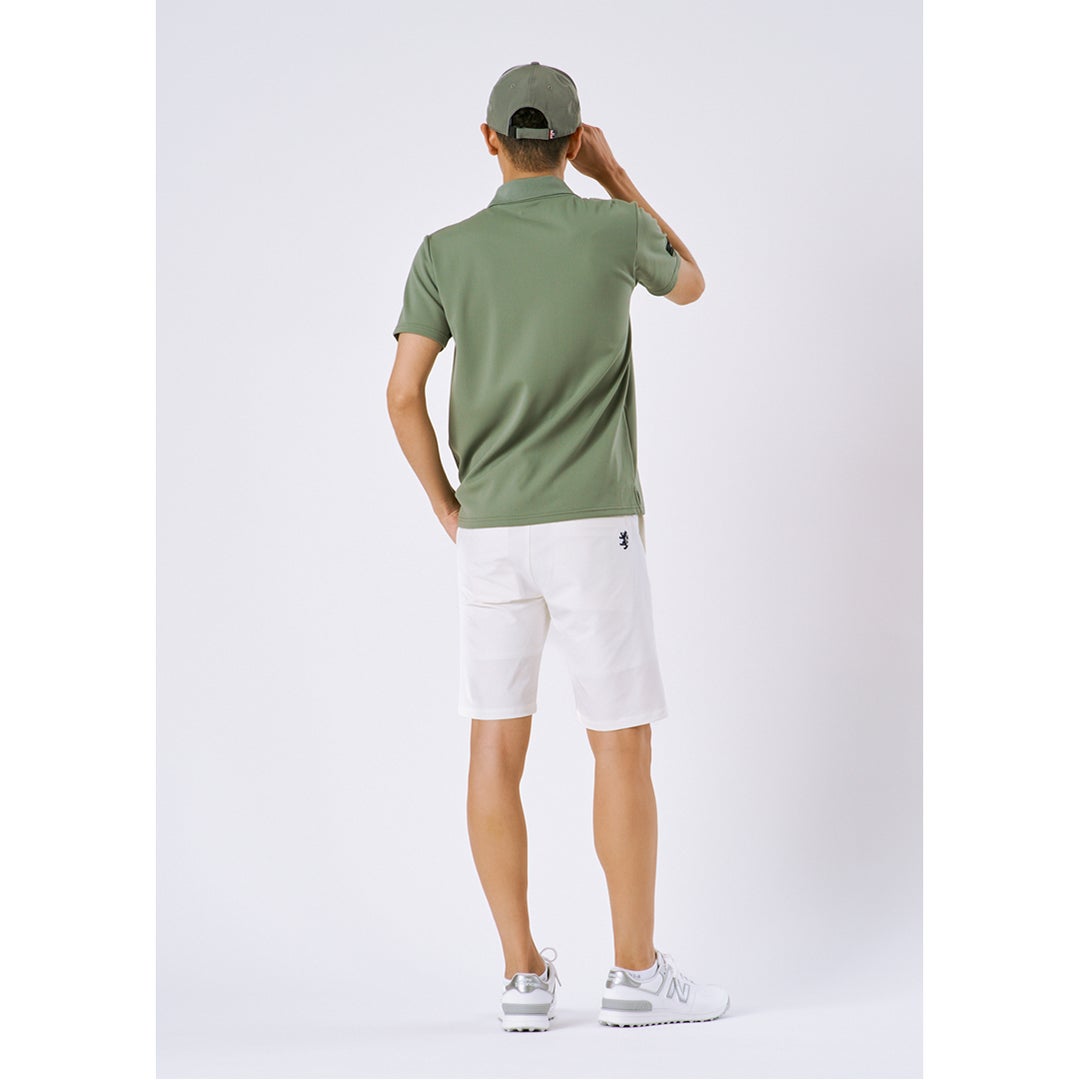 アドミラルゴルフ Admiral GOLF メンズ カラタッチ ポロシャツ ADMA606 カーキ モデル着用2