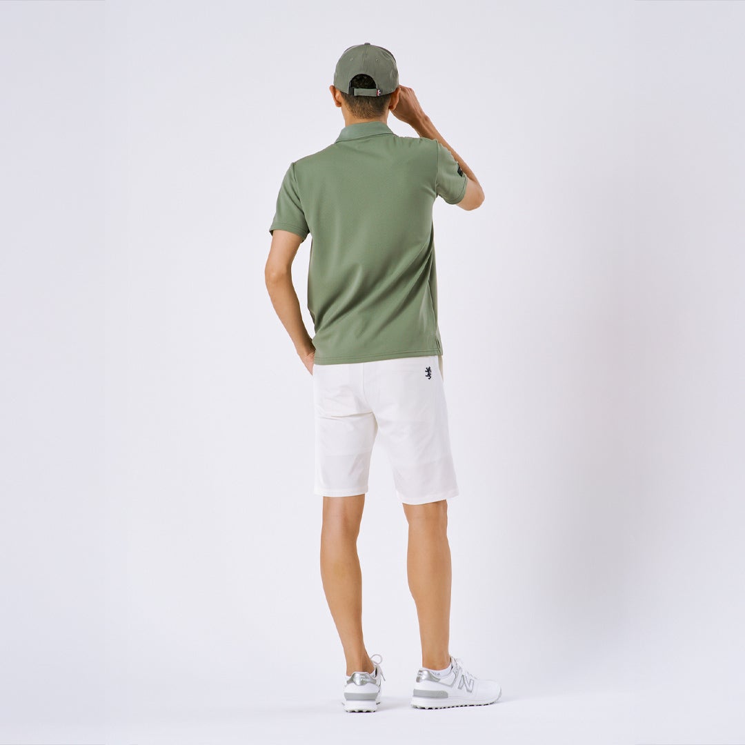 アドミラルゴルフ Admiral GOLF メンズ カラタッチ ポロシャツ ADMA606 カーキ モデル着用2