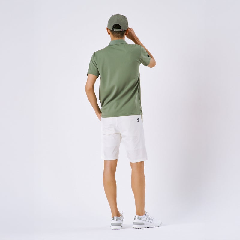 アドミラルゴルフ Admiral GOLF メンズ カラタッチ ポロシャツ ADMA606 カーキ モデル着用2