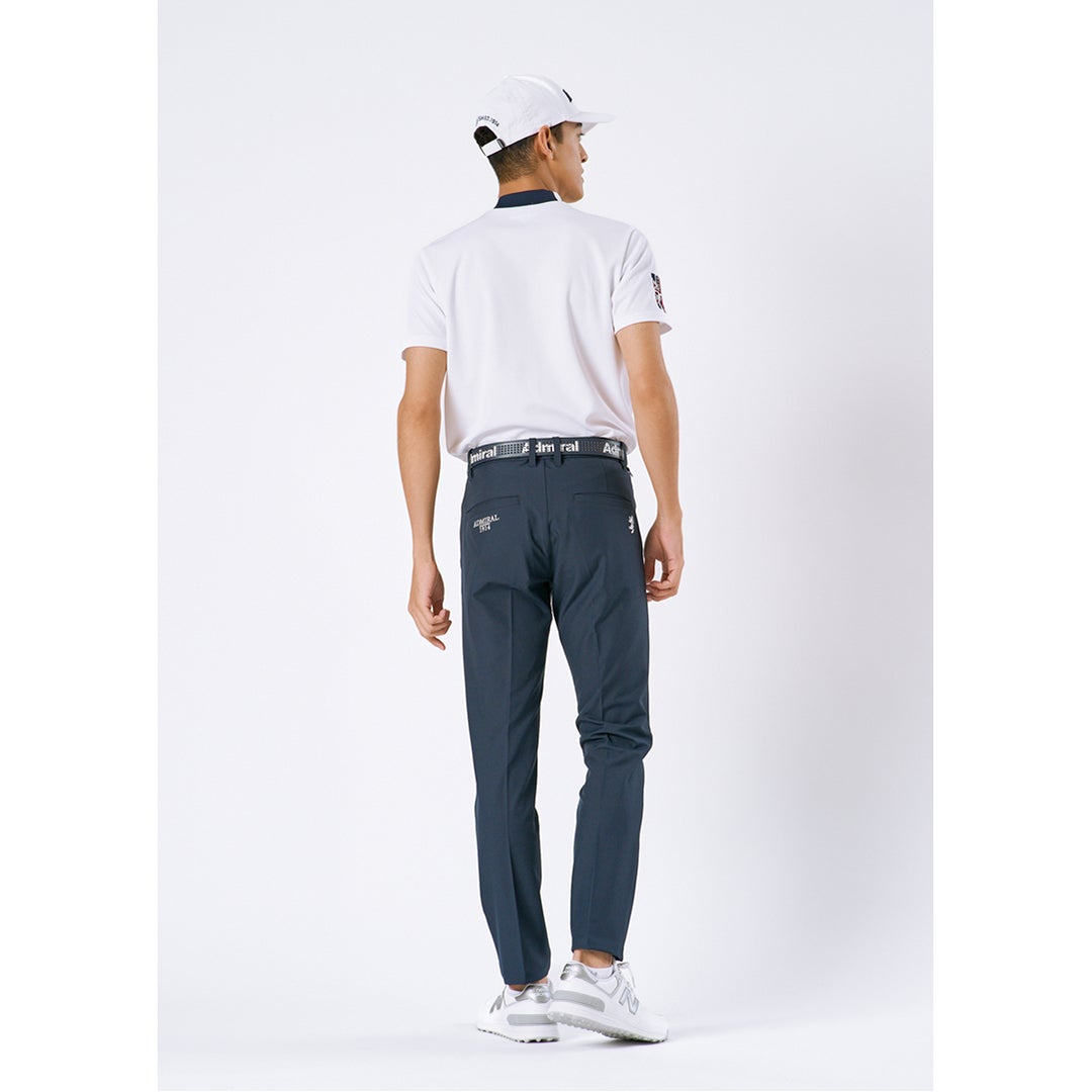 アドミラルゴルフ Admiral GOLF メンズ 4WAYツイル テーパードパンツ ADMA608 ネイビー モデル着用2