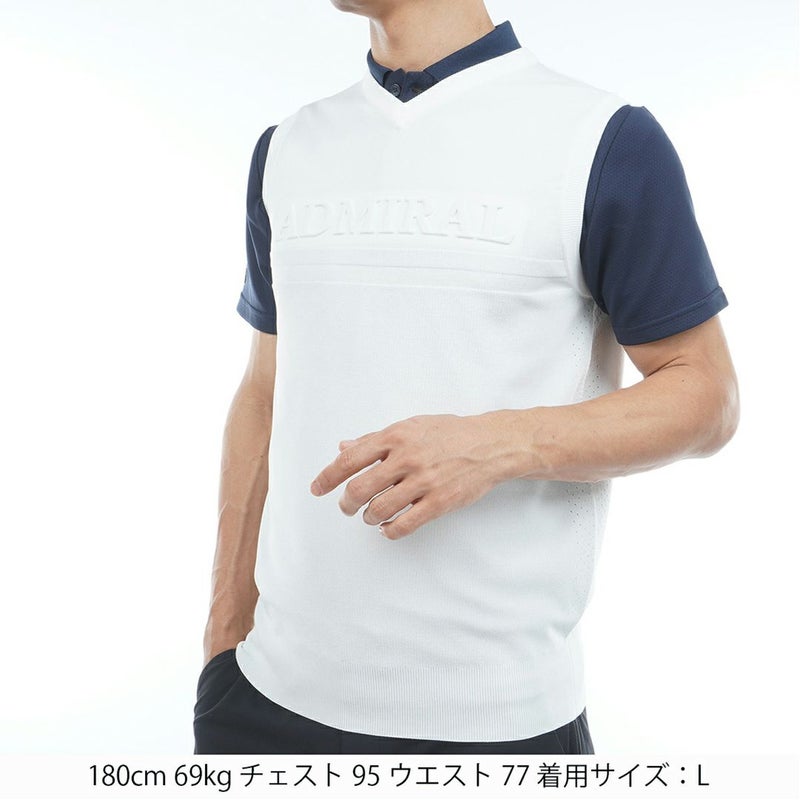 AdmiralGOLF アドミラルゴルフ メンズ ゴルフウェア ニットベスト ホワイト 詳細2