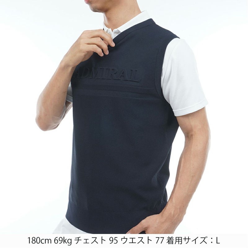 AdmiralGOLF アドミラルゴルフ メンズ ゴルフウェア ニットベストネイビー 詳細2