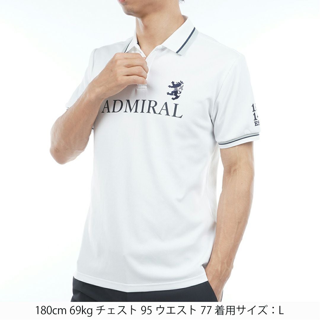 AdmiralGOLF アドミラル ゴルフ メンズ カラタッチ ポロシャツ ホワイト 詳細2