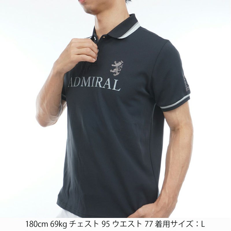 AdmiralGOLF アドミラル ゴルフ メンズ カラタッチ ポロシャツ ブラック 詳細2