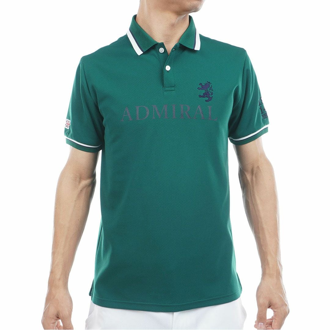 AdmiralGOLF アドミラル ゴルフ メンズ カラタッチ ポロシャツ ダークグリーン 詳細1