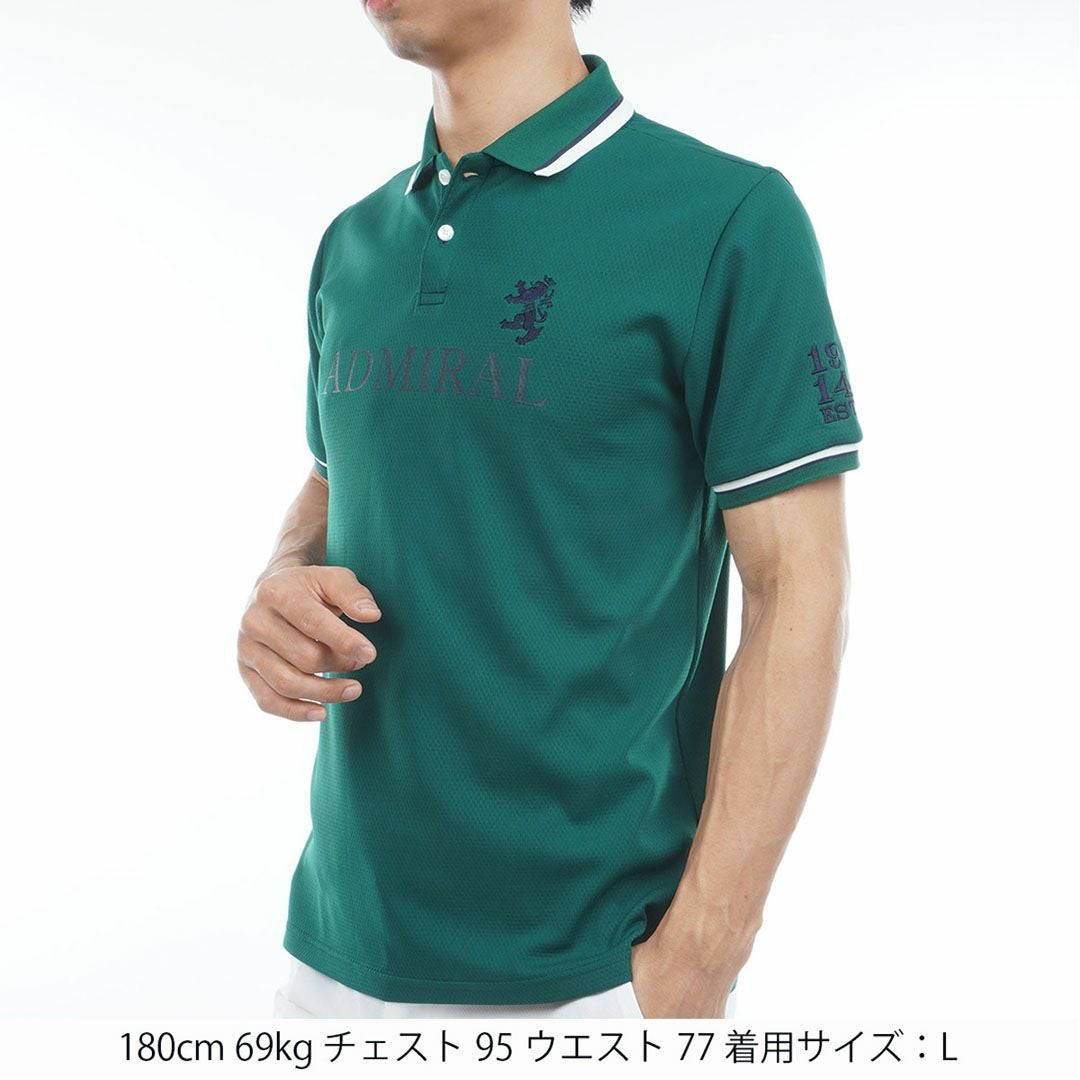 AdmiralGOLF アドミラル ゴルフ メンズ カラタッチ ポロシャツ ダークグリーン 詳細2