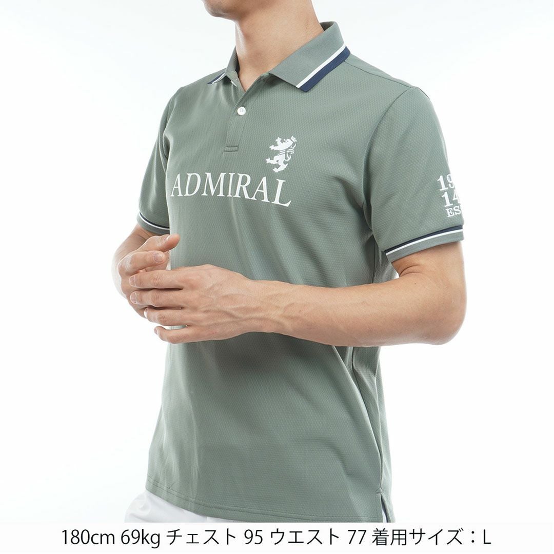 AdmiralGOLF アドミラル ゴルフ メンズ カラタッチ ポロシャツ カーキ 詳細2
