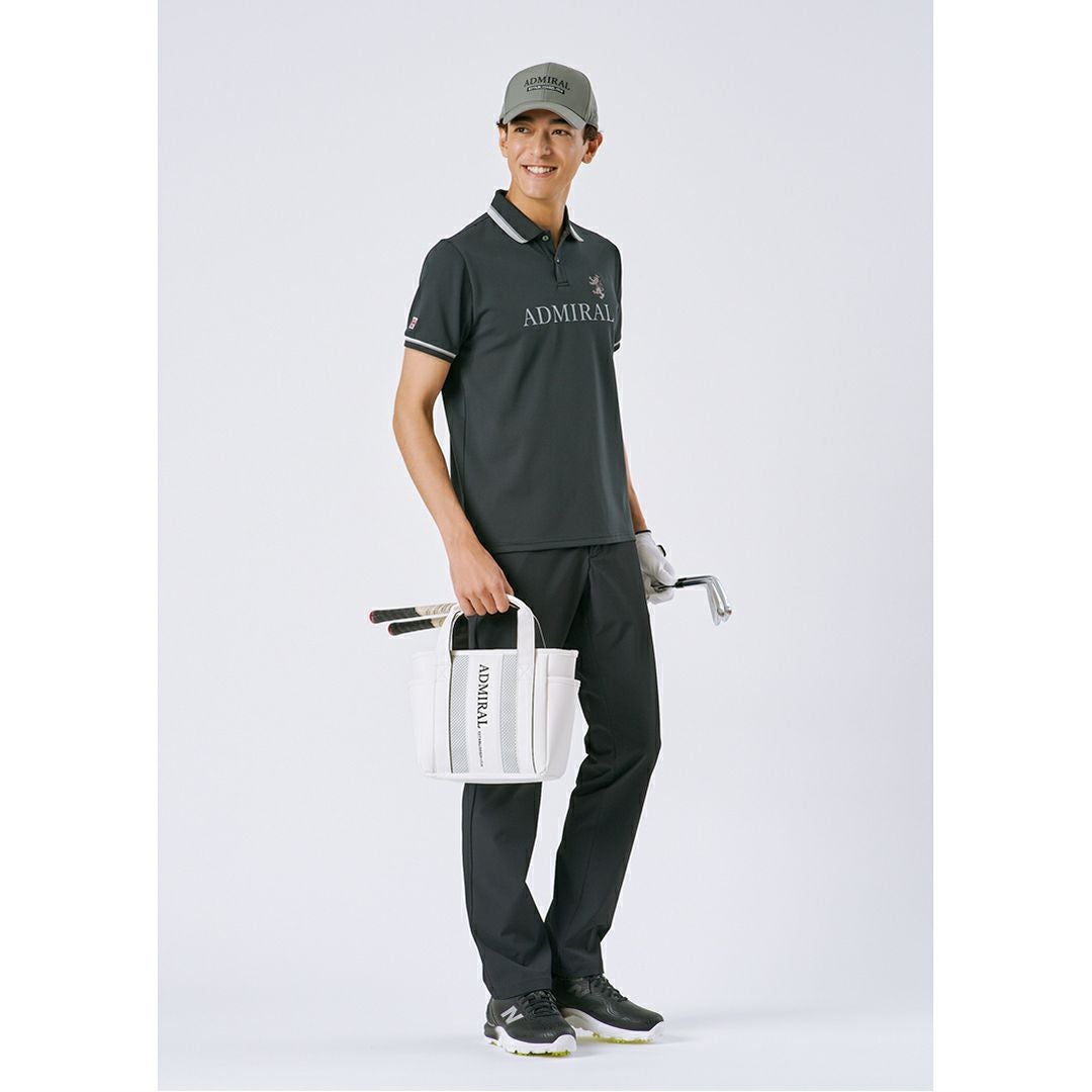 AdmiralGOLF アドミラル ゴルフ メンズ カラタッチ ポロシャツ ブラック モデル着用1