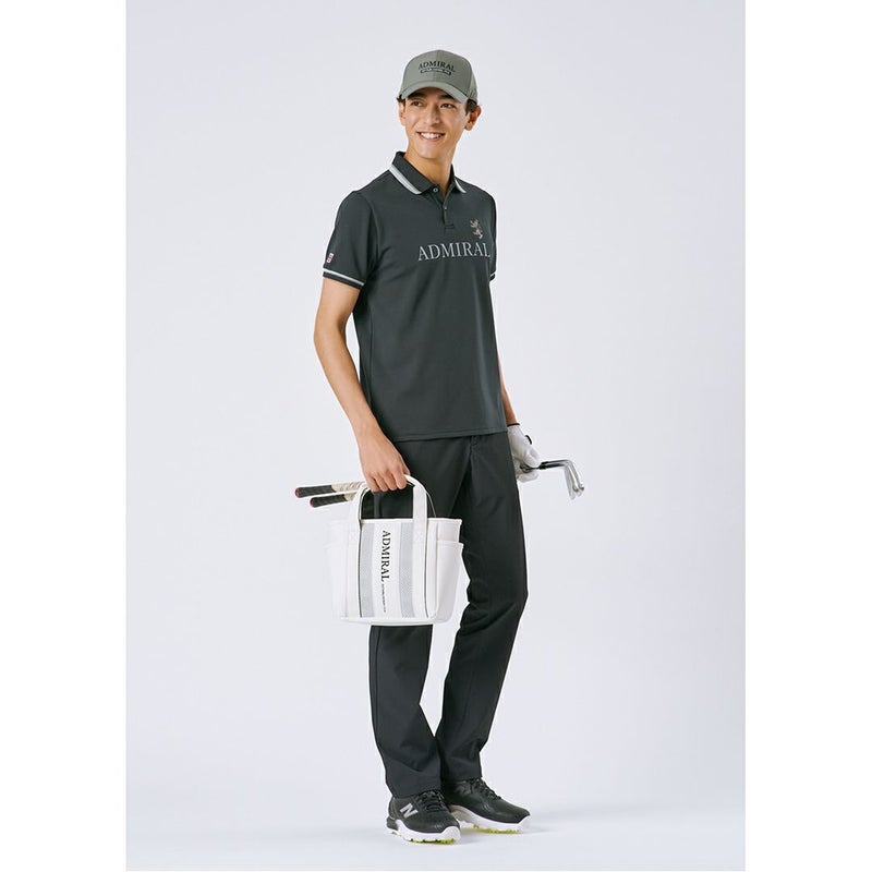 AdmiralGOLF アドミラル ゴルフ メンズ カラタッチ ポロシャツ ブラック モデル着用1