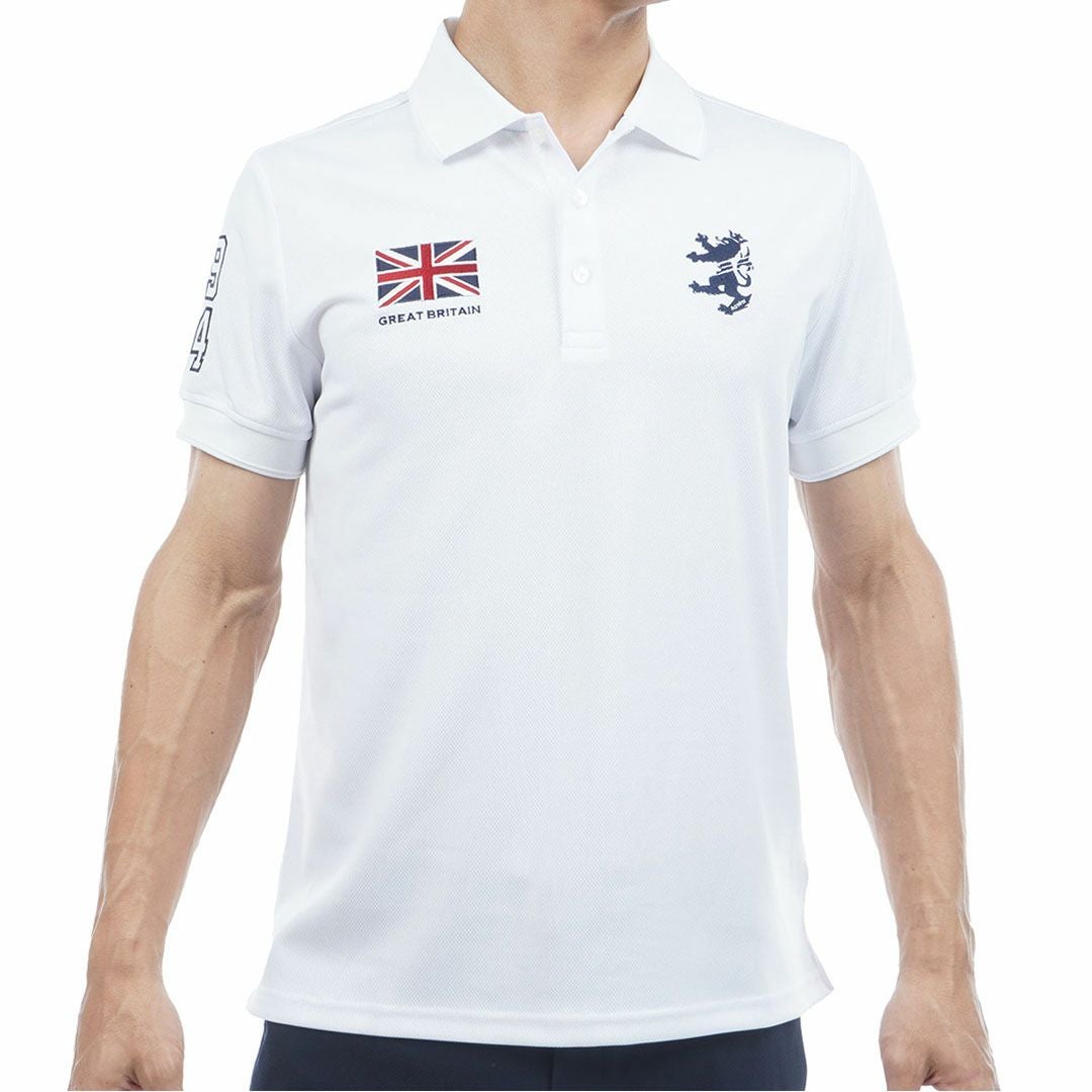アドミラルゴルフ Admiral GOLF メンズ フラッグ ポロシャツ ADMA614 ホワイト
