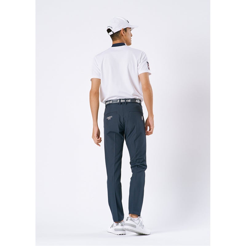アドミラルゴルフ Admiral GOLF メンズ フラッグ モックネックシャツ ADMA615 ホワイト モデル着用2