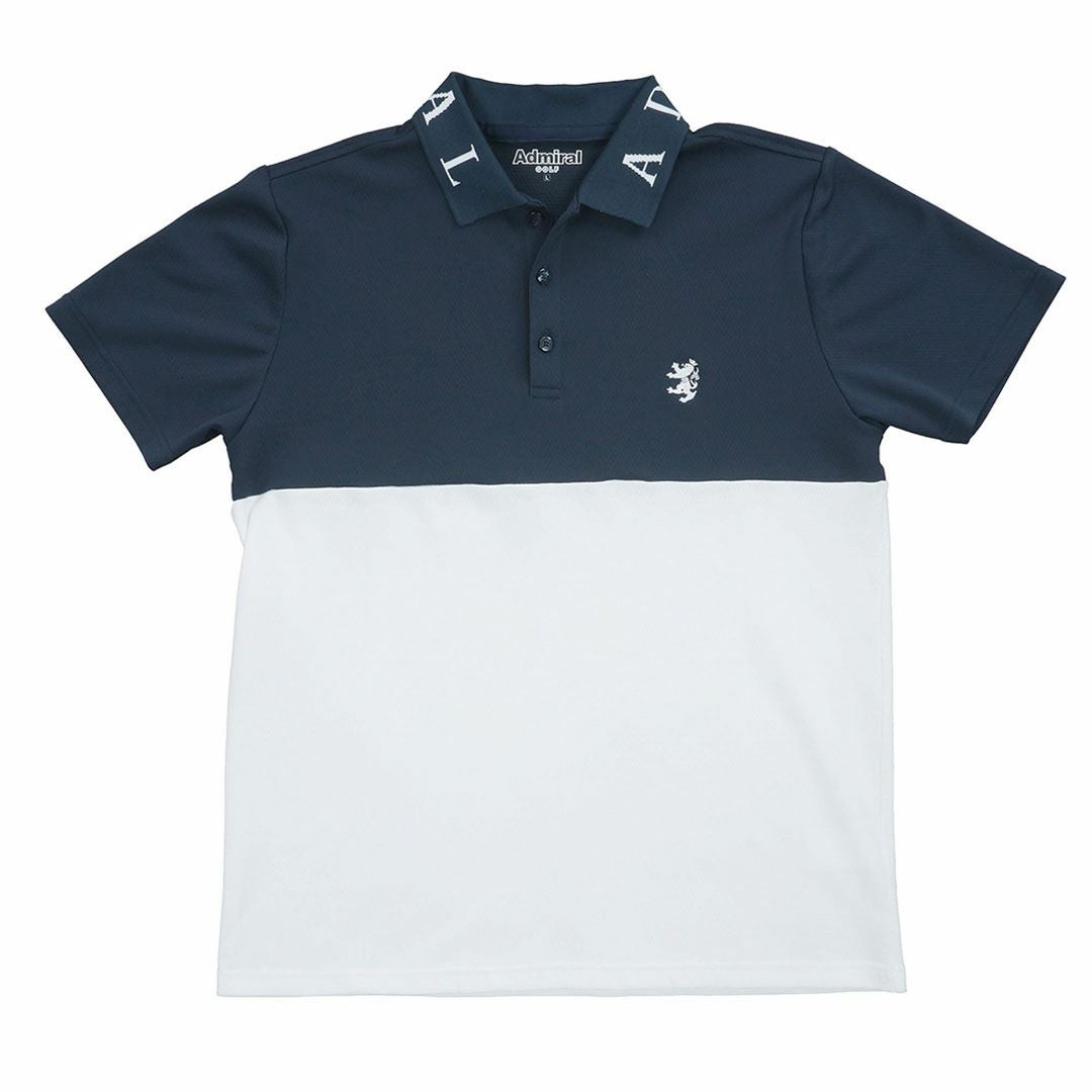  アドミラルゴルフ Admiral GOLF メンズ カラタッチ カラーブロックポロシャツ ADMA618 ネイビー