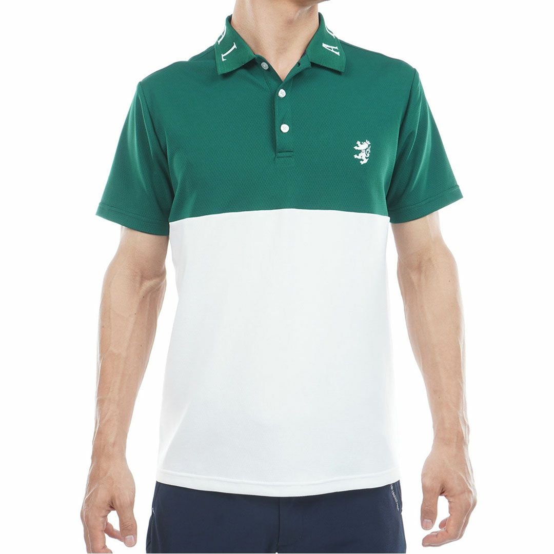 アドミラルゴルフ Admiral GOLF メンズ カラタッチ カラーブロックポロシャツ ADMA618 ダークグリーン