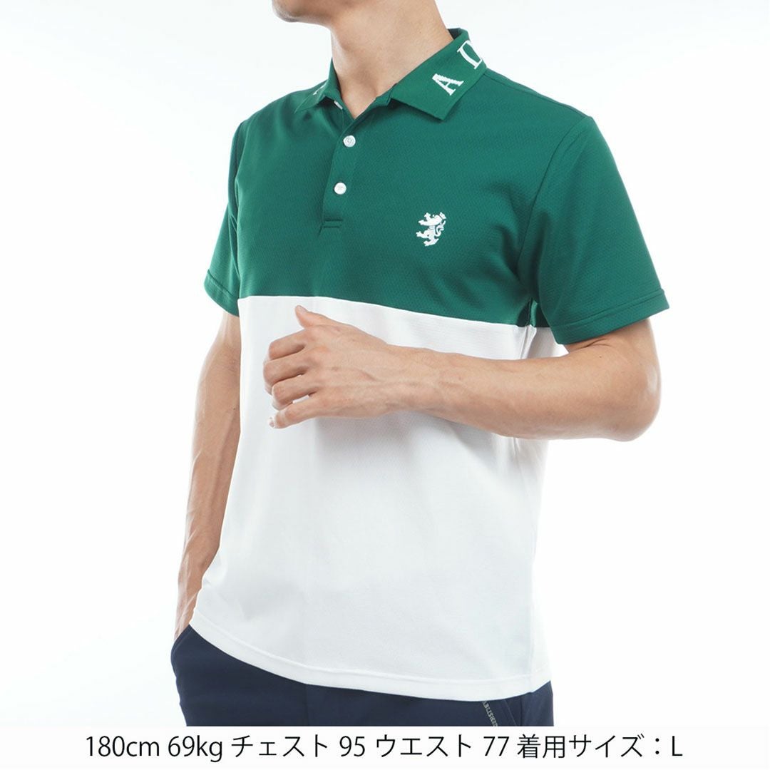 アドミラルゴルフ Admiral GOLF メンズ カラタッチ カラーブロックポロシャツ ADMA618 ダークグリーン