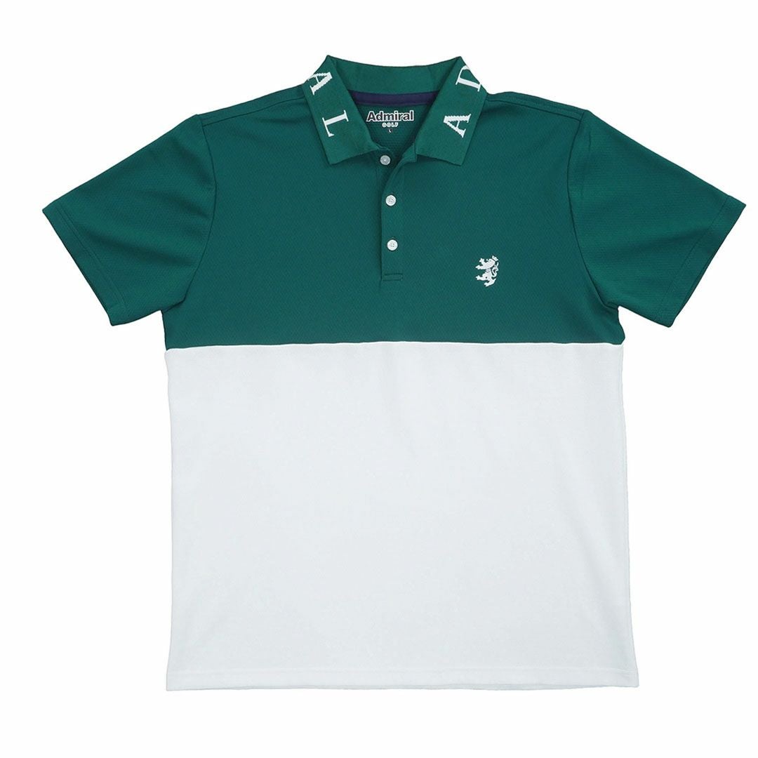 アドミラルゴルフ Admiral GOLF メンズ カラタッチ カラーブロックポロシャツ ADMA618 ダークグリーン