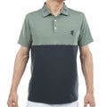 アドミラルゴルフ Admiral GOLF メンズ カラタッチ カラーブロックポロシャツ ADMA618 カーキ