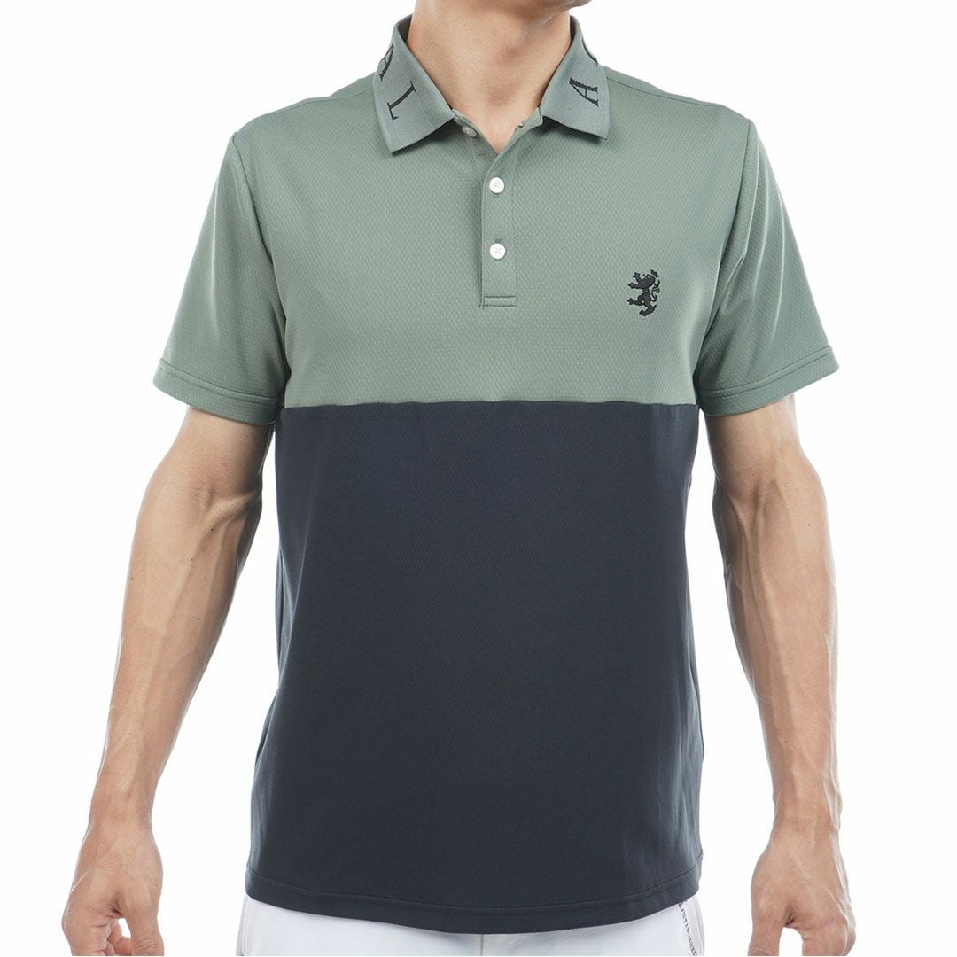 アドミラルゴルフ Admiral GOLF メンズ カラタッチ カラーブロックポロシャツ ADMA618 カーキ