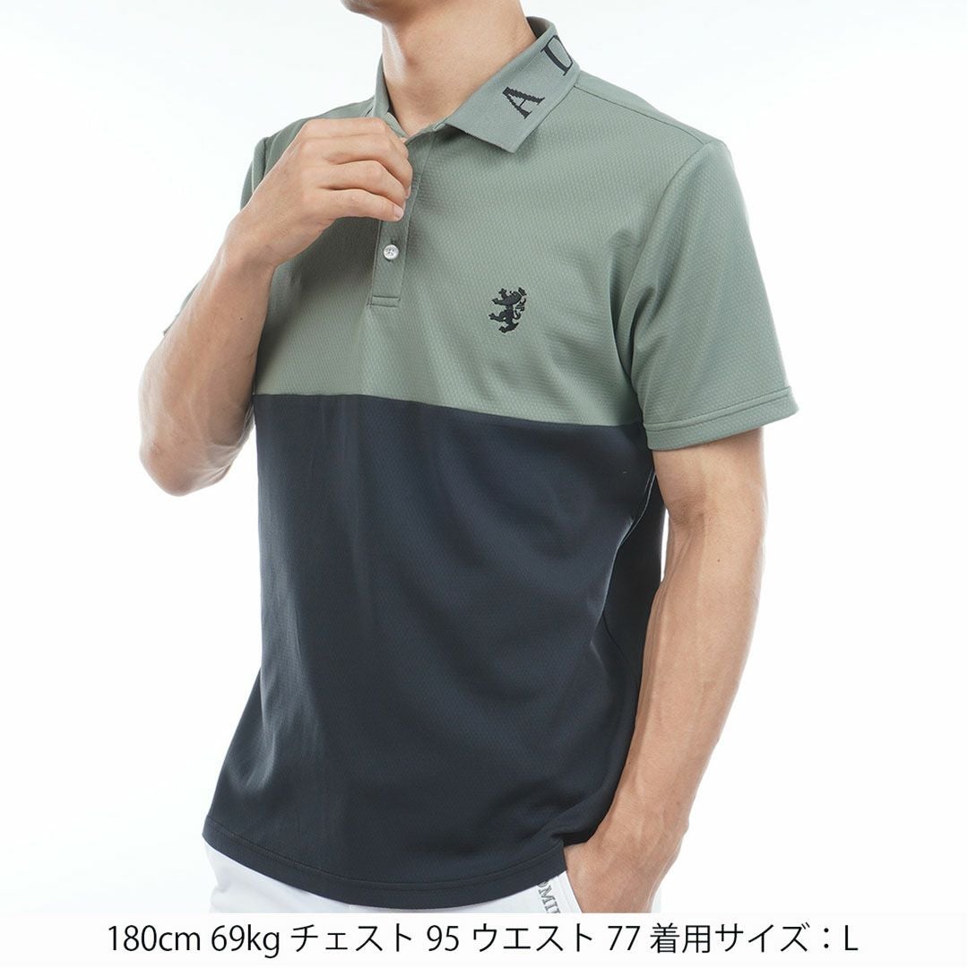 アドミラルゴルフ Admiral GOLF メンズ カラタッチ カラーブロックポロシャツ ADMA618 カーキ